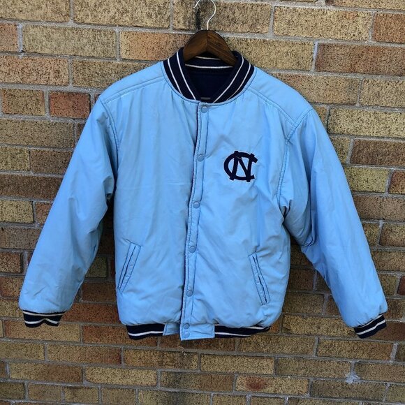 Vintage 1996 Mighty Mac Sports Reversible North Carolina UNC Varsity Jacket - Picture 1 of 15